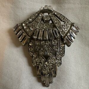 Ben Amun Art Deco Crystal Brooch Pin